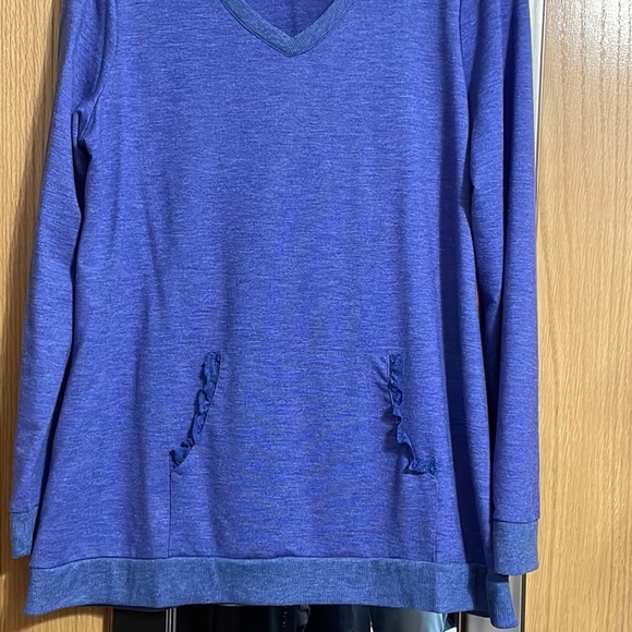 LOGO Lounge purple blue size Medium sweatshirt kangaroo pocket with lace detail - Picture 3 of 11